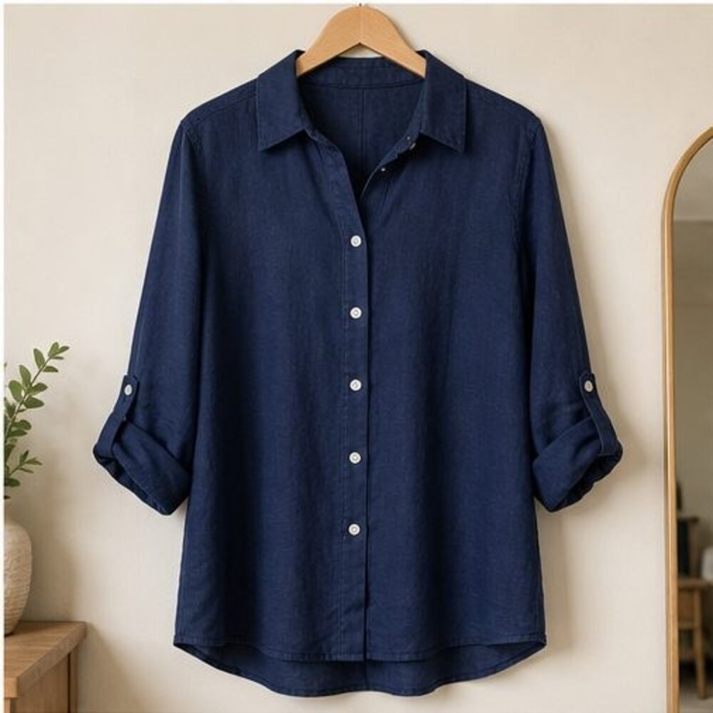 Teal Button Blouse